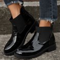 thumbnail image 2 of NECHOLOGY Botas Mujer Adulto Femenino Zapatos Botines de mujer Botas de tobillo de tacón grueso de cuero de color sólido de estilo británico de moda para mujer (Black, 7), 2 of 7