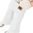 thumbnail image 5 of Fleece Lined Pants Women Winter Thermal Sherpa Warm Flare Leggings Comfy Soft High Waisted Yoga Pants with Pockets, 5 of 8