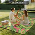thumbnail image 5 of Fsddascl Green Tropical Leaves Outdoor Rug for Patio/Deck/Porch, Non-Slip Large Area Rug 4 x 6 Ft, Summer Palm Botanical Pink Indoor Outdoor Rugs Washable Area Rugs, Reversible Camping Rug Carpet, 5 of 5