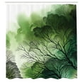 thumbnail image 4 of Ambesonne Dark Green Shower Curtain, Delicate Forest Trees, 69"Wx75"L, Fern Green, 4 of 4