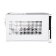 SilverStone SG13WB-Q أسود/أبيض البلاستيك اللوحة الأمامية مع الانتهاء من الألومنيوم فو، الجسم الصلب ميني-ITX حالة الكمبيوتر متوافق مع معيار ATX12V/EPS12V التيار الكهربائي التيار الكهربائي
