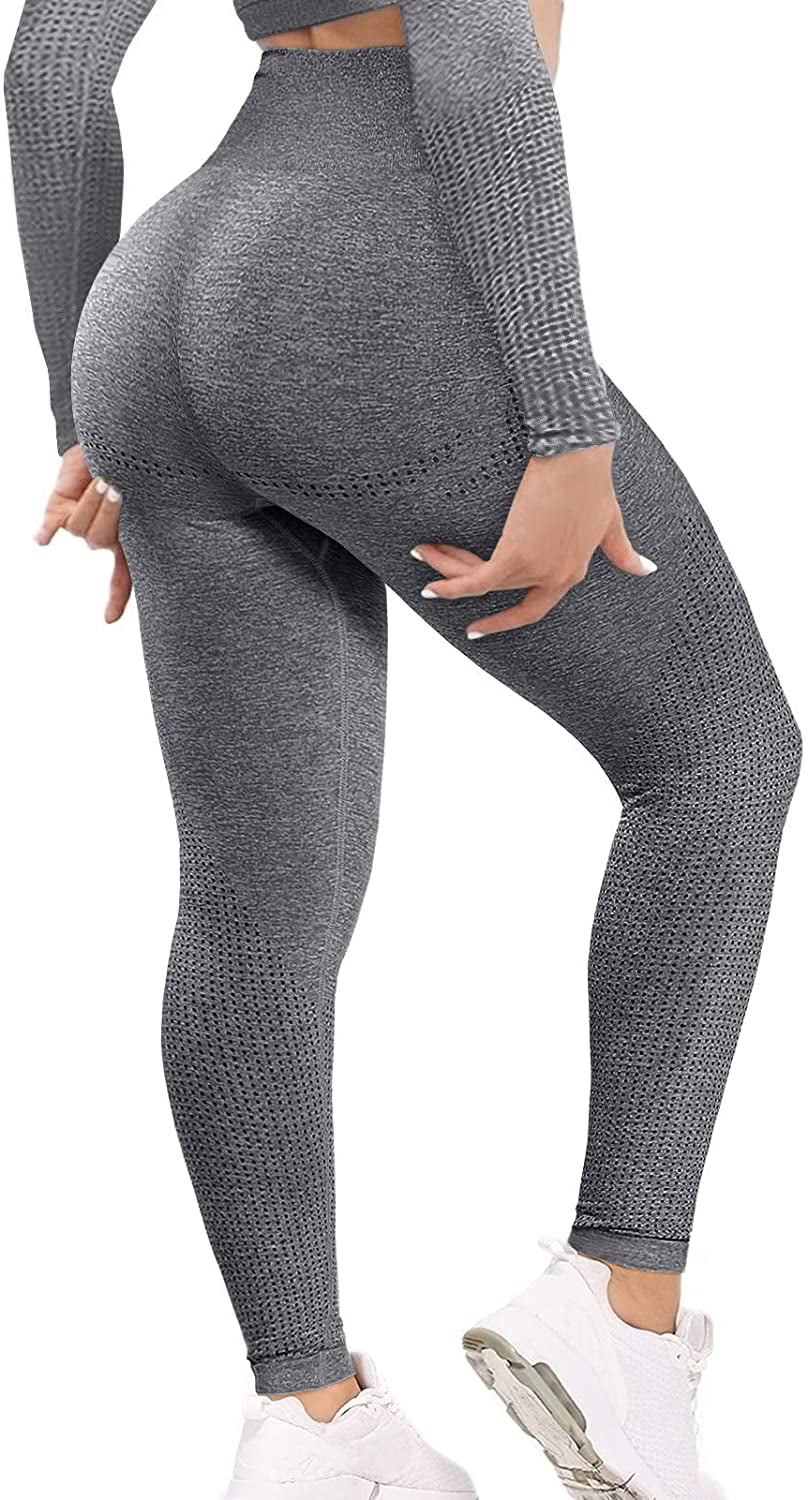 MOHUACHI High Waisted Leggings for Women Tummy Control Butt Lifting Yoga Pants Workout Compression Tights 