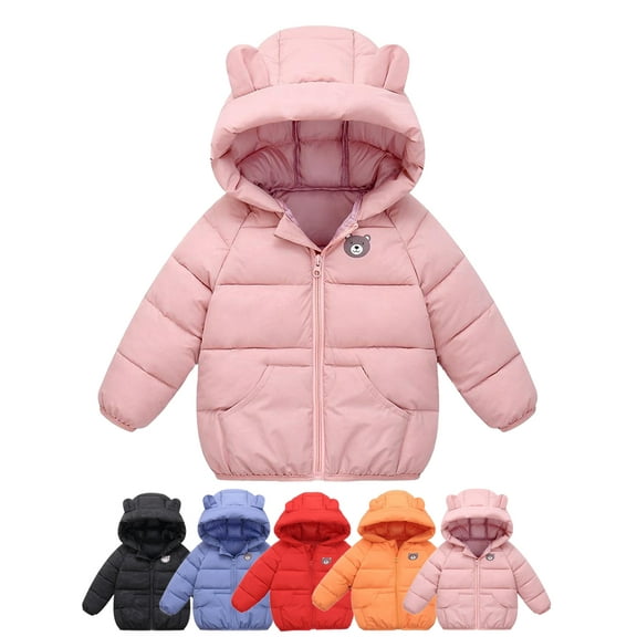 1-6T Toddler Baby Girls Boys Winter Cartoon Coat Hooded Warm Outwear Kids Infant Jackets