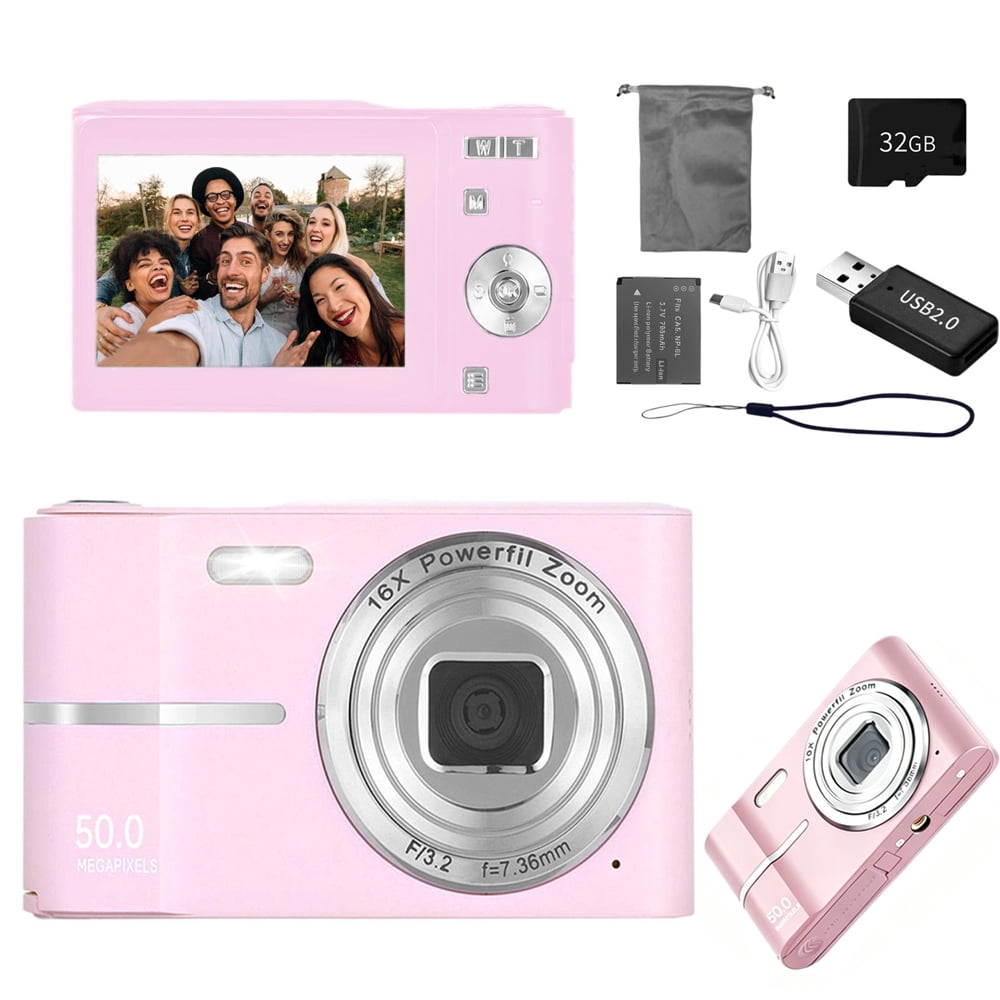 ACTITOP, Digital Camera for Kids, 32GB Purple, FHD 1080P 16X Zoom