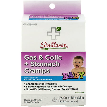 Similasan Baby Gas & Colic + Stomach Crams Quick Dissolving Tablets, 135