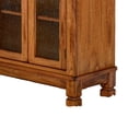thumbnail image 4 of Marv Bookcase Cabinet- 4 Waterfall Glass Doors Slate Inlay Light Brown, 4 of 6