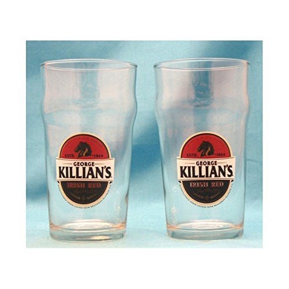 George Killians Irish Red 16 Ounce Nonic Pint Beer Glass, Set of 2