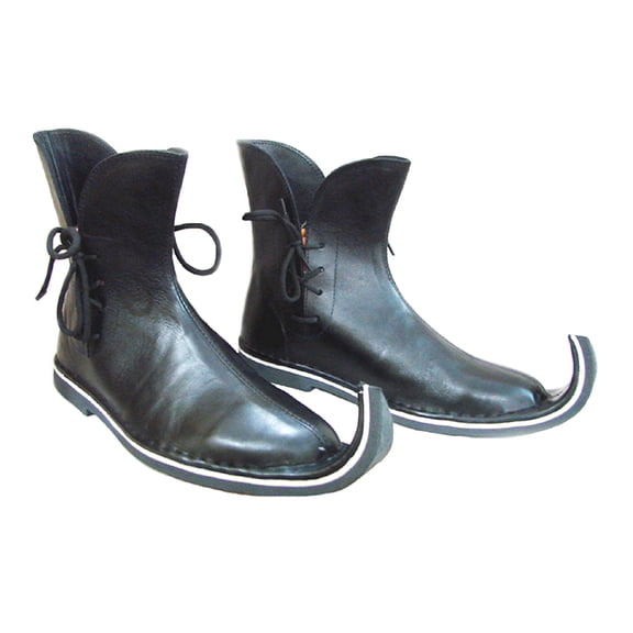 Medieval Leather Shoes Ankle Boots Men's Fantasy Gothic Reenactment Footwear Warrior Knights Cosplay Shoe Size 10