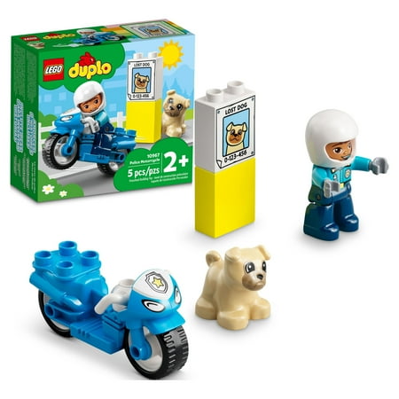 UPC: 0673419356329 | LEGO DUPLO Town Rescue Police Motorcycle 10967 Toy for Toddlers  Boys & Girls 2 Plus Years Old  with Police Officer and Dog Figure  Early Development Toys