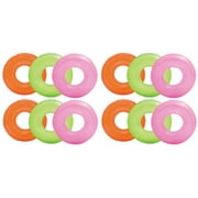 Intex Colorful Transparent Inflatable Swimming Pool Tube Raft (12-Pack)| 59260EP