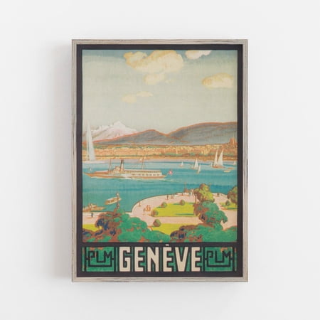 Geneva Switzerland Lake Geneva Travel Poster UNFRAMED PAPER POSTER, Home Decor