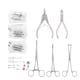 thumbnail image 1 of Kit de herramientas con alicates para piercings de cejas, nariz y cuerpo de acero inoxidable con agujas y accesorios, 1 of 14