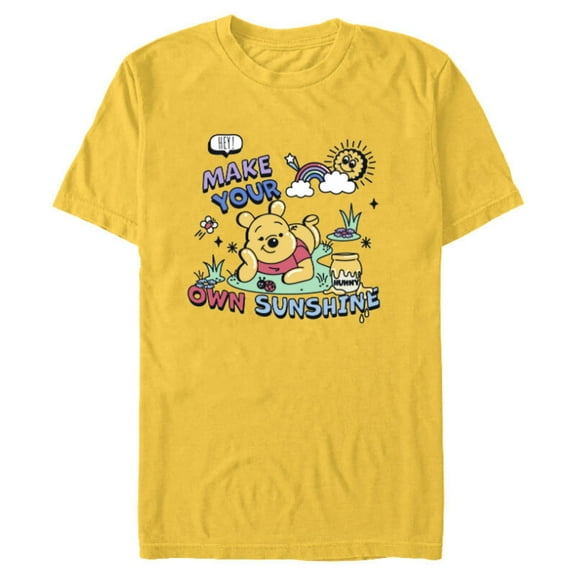 Disney Winnie the Pooh Make Your Own Sunshine - Short Sleeve Blended T-Shirt for Adults - Customized-Yellow