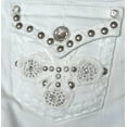 thumbnail image 4 of LA Idol Women's Rhinestone Mid Rise Bootcut Stretchy Denim Jeans Pants ( La Idol Bootcut White 4320BT ), 4 of 7