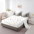 thumbnail image 3 of Butterfly Flowers Bed in a Bag King Size Comforter Set 7 Pieces,Yellow Grey Ombre Art Oil Painting Floral Bedding Sets Rustic Aesthetic Animal Daisy Flower Sheet Set with Comforter, 3 of 5