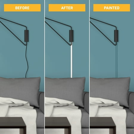 D-Line Wood-Effect Half Round Cord Cover, 2x1in, 39in Length, 2-Pack