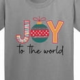 thumbnail image 4 of Inktastic Festive Joy to the World Christmas Ornament Design Youth T-Shirt, 4 of 5