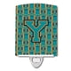 thumbnail image 1 of "Treasures Letter Y Football Aqua, Orange and Marine Blue Ceramic Night Light, 6x4, Multicolor" Caroline's Treasures CJ1063-YCNL, 1 of 1