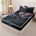 thumbnail image 2 of Metsweet Dark Dragon Zipper Twin Comforter Sets with Fitted Sheet and 2 Pillowcases, Gothic Animal Zipper Bedding Set, Black Red Gray,4-Piece,Black Reversible, 2 of 6