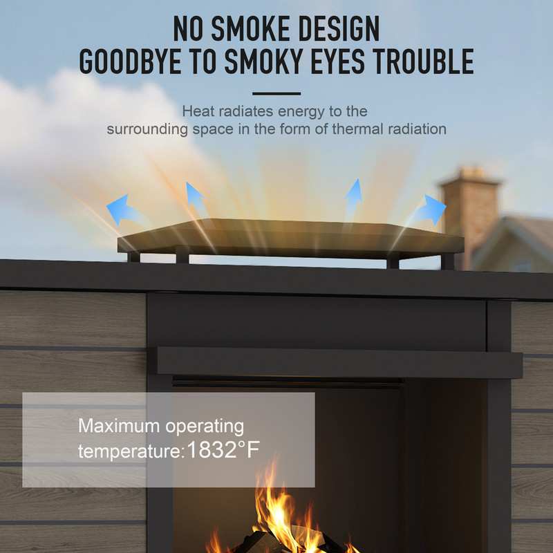 GAZEBETER Outdoor Gas Fireplace, 63" 50000 BTU Patio Gas Fire Pit Propane with Rain Cover, CSA Certified, Adjustable Flame for Deck, Backyard, Balcony