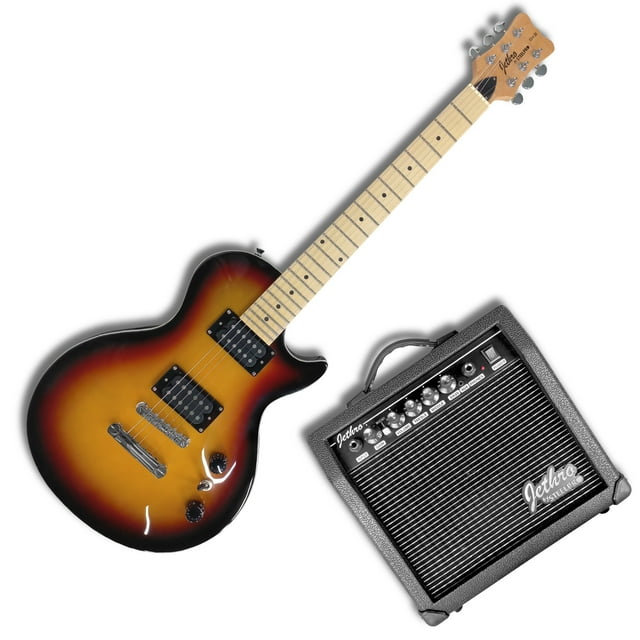 Paquete Guitarra Eléctrica Steelpro Jethro 034 Color 3 Tone Sunburst Diapasón de Maple