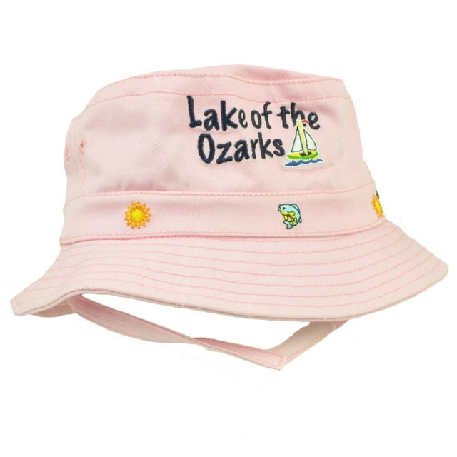 Lake of the Ozarks Missouri Mizzou Toddler Sun Bucket Pink Girl Hat Water Fish