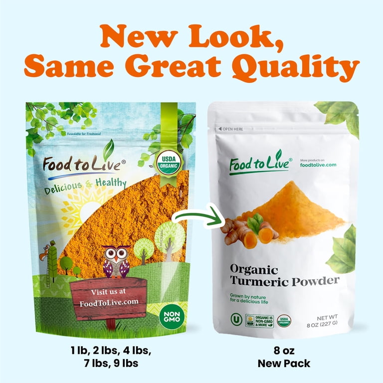 Food To Live Organic Turmeric Powder - 4 Pounds, Non-GMO, Finely Ground, Kosher, Vegan Bulk