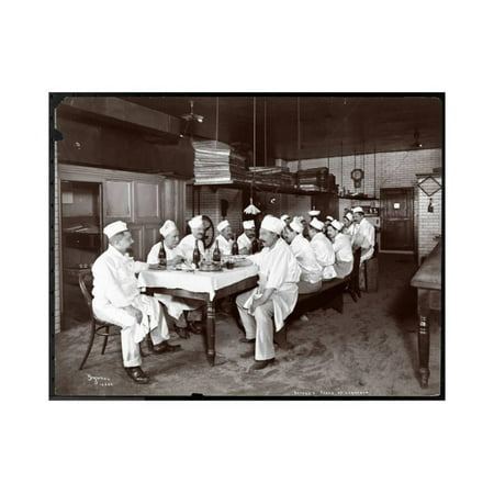 Chefs Eating Lunch at Sherry's Restaurant, New York, 1902 Print Wall Art By Byron