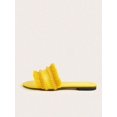 thumbnail image 3 of Women Orange Raw Trim Design Flat Sandals, Funky Open Toe Slide Sandals For Summer, 3 of 4