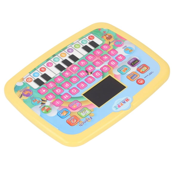 French Learning Tablet Toy,Portable Plastic LED Screen French Pad Reading Machine Early Education Toy for Kids