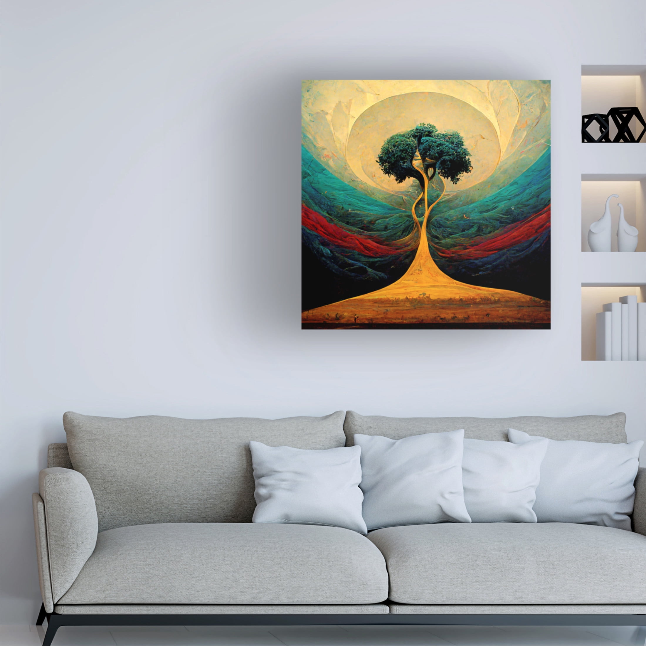 Canvas Wall Art - Ray Heere 'Tree Of Life 14' Wall Art for Living Room, Bedroom, or Office Décor by Trademark Fine Art - 24 x 24 Inches