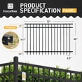 thumbnail image 3 of CAPHAUS Heavy Duty Flat Top Fence Barrier Panel, 4FT Height X 6FT Width Anti-Rust Metal Fencing Panel, 2” Diameter Steel Outdoor Decorative Garden Fence Panel for Yard, Pool, Patio, Pack of 10, 3 of 9