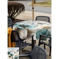 thumbnail image 6 of Square Outdoor Tablecloth with Umbrella Hole Teal Tulip Butterfly Outside Table Cloth Waterproof Patio Table Cover Beige Turquoise Floral Farmhouse Blue Zipper Tablecloths for Picnic 60x60 Inch, 6 of 8