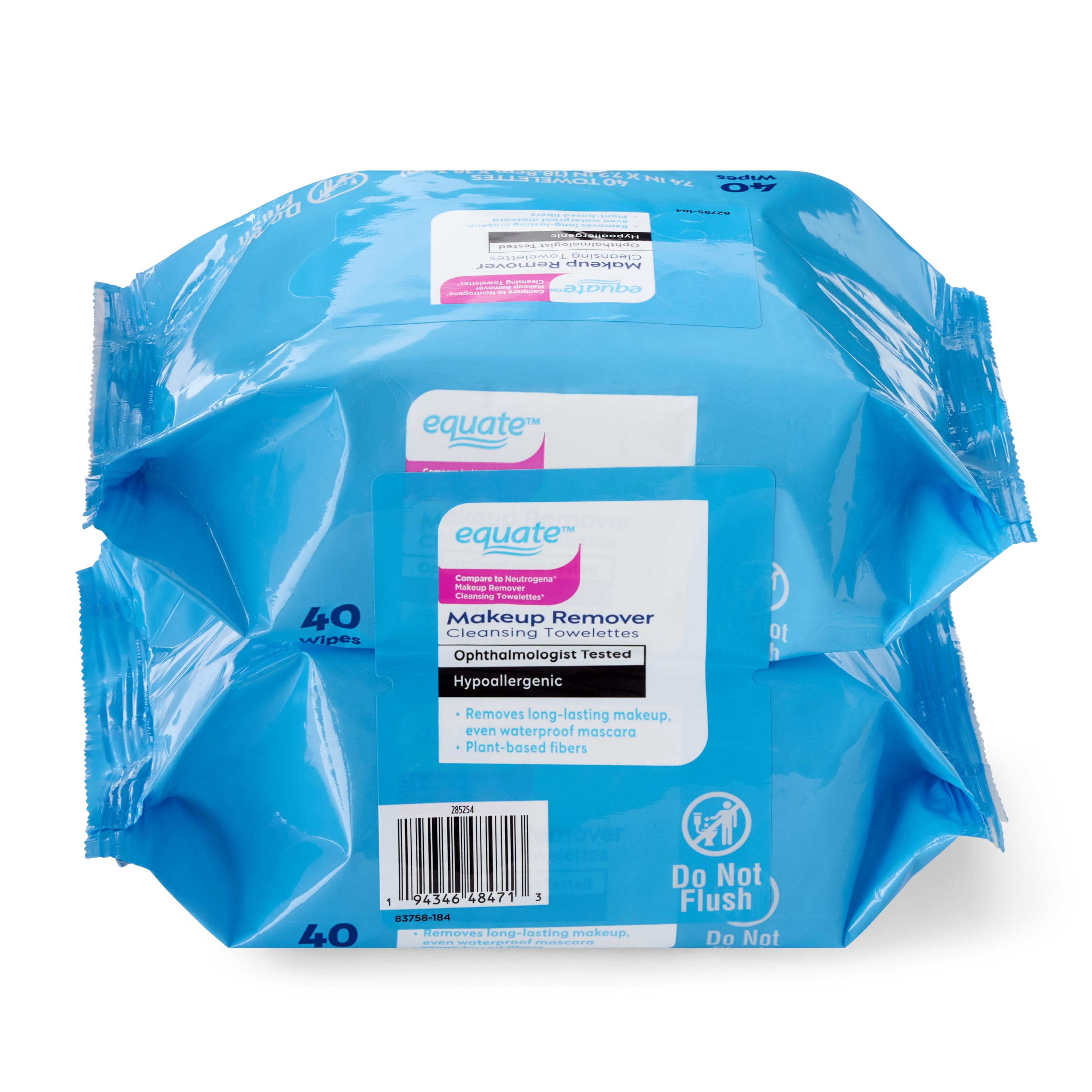 Equate Makeup Remover Cleansing Towelettes, 80 Count