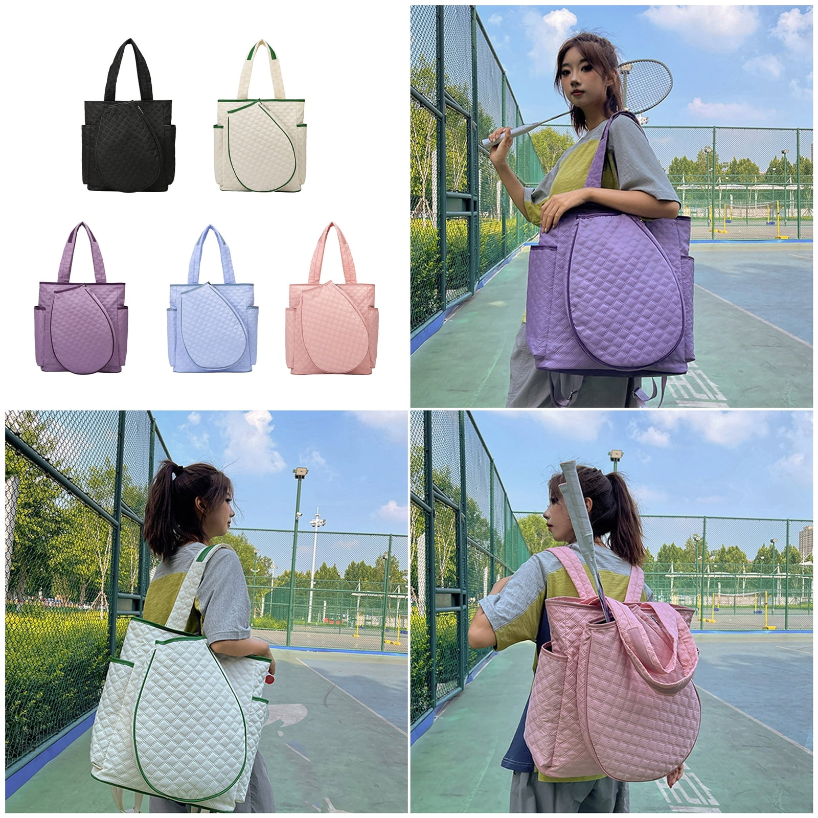 Tennis Toted Bag Large Tennises Racket Bag Hold 2 Rackets Pickleballs Bags Overnight Weekenders Bags Sports Gym Backpack