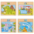 thumbnail image 1 of Wooden 12-piece jigsaw puzzle for infants and young children, educational toys, animal transportation wooden jigsaw puzzle, 1 of 4