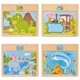 thumbnail image 1 of Wooden 12-piece jigsaw puzzle for infants and young children, educational toys, animal transportation wooden jigsaw puzzle, 1 of 4