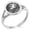 Silver, variant on Stainless Steel Ocean Kamon Crest Minimalist Oval Top Polished Statement Signet Ring