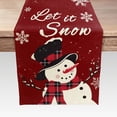 thumbnail image 2 of Red Snowman Snowflakes Winter Table Runner, Seasonal Christmas Kitchen Dining Table Decoration for Indoor Outdoor Home Party Decor 13 x 72 Inches, 2 of 4