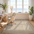 thumbnail image 3 of Design&I 4'x6' Washable Area Rug Flatweave Daily Traffic Ready Entryway Ru Basketweave Grid Entry Contrasting Border Door Front for Dorm Room, Living Apartment, 3 of 7