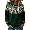 thumbnail image 2 of Lumtrix Women's St Patricks Day Sweatshirts Long Sleeve Crewneck Shamrock Print Hoodie Plus Size Waffle Shirt with Pocket Fluorescent Green M, 2 of 3