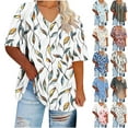 thumbnail image 2 of YOTAMI Women's Plus Size Tops Short Sleeve Floral Graphic T-Shirts V-Neck Summer Tops Trendy Casual Blouses S-XXXL, 2 of 2