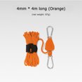 thumbnail image 2 of Tensor de polea de 4 mm y 4 m, hebilla fija de cuerda de viento de tienda de nailon reflectante (naranja) Ehuebsd Para estrenar, 2 of 7
