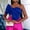 Blue, variant on Zip‑Front Off‑Shoulder Bow Wrap Crop Top Zipper Detail Short Sleeve Convertible Styling Lightweight Stretch Fabric Flattering Fit For Casual Daywear And Vacation Looks, Crop Top Blue S