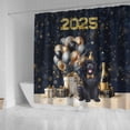 thumbnail image 4 of Happy New Year Newfoundland Welcome 2025 Balloon Firework Party Shower Curtain Newfie Dog Lover Gifts Waterproof Bathroom Bathtub Curtain - 01014, 4 of 5