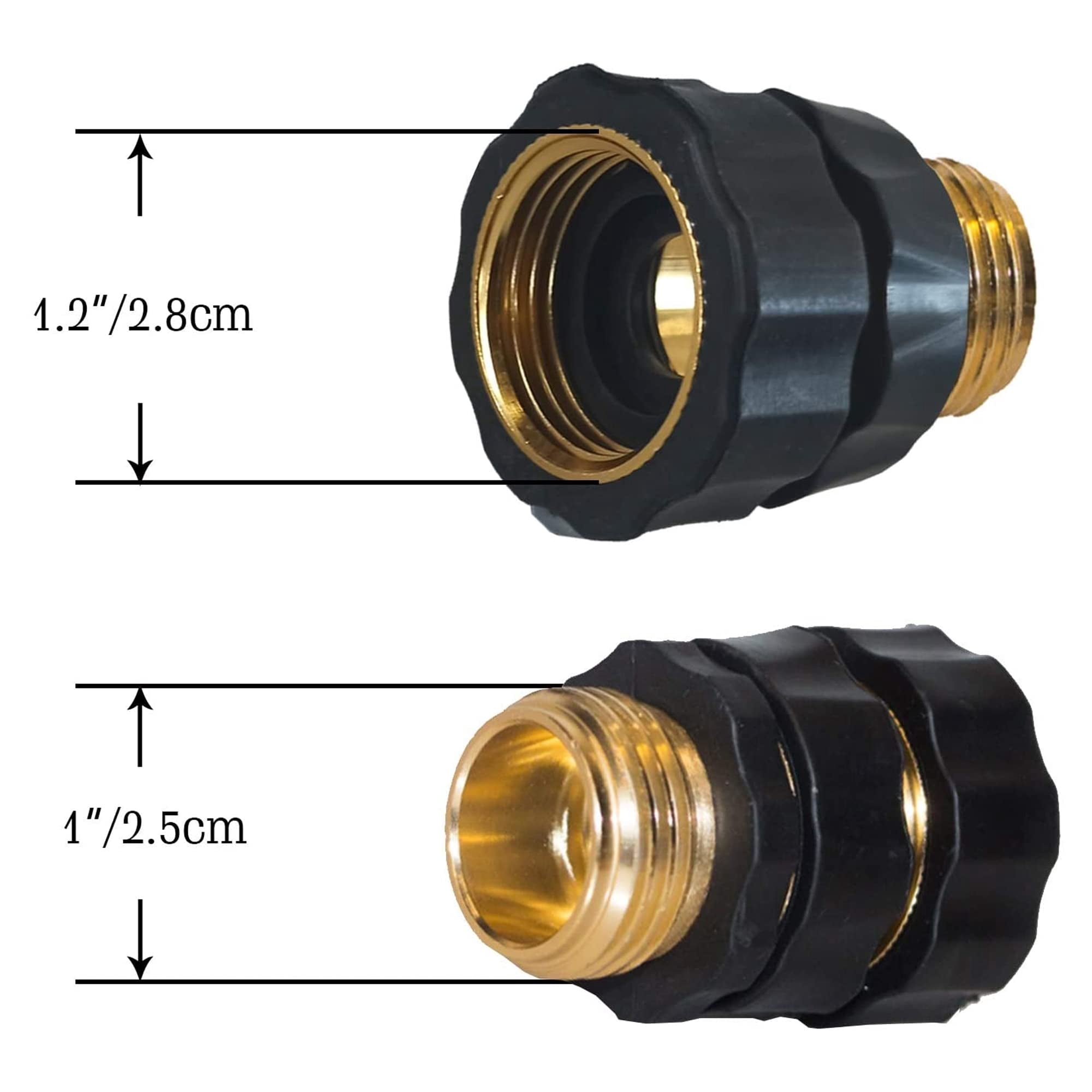 Garden Hose Quick Connector Set - 3/4 Inch Male Female Fittings with Gasket, Quick Release Adapter, Solid Brass Leak-Proof Coupler for Watering