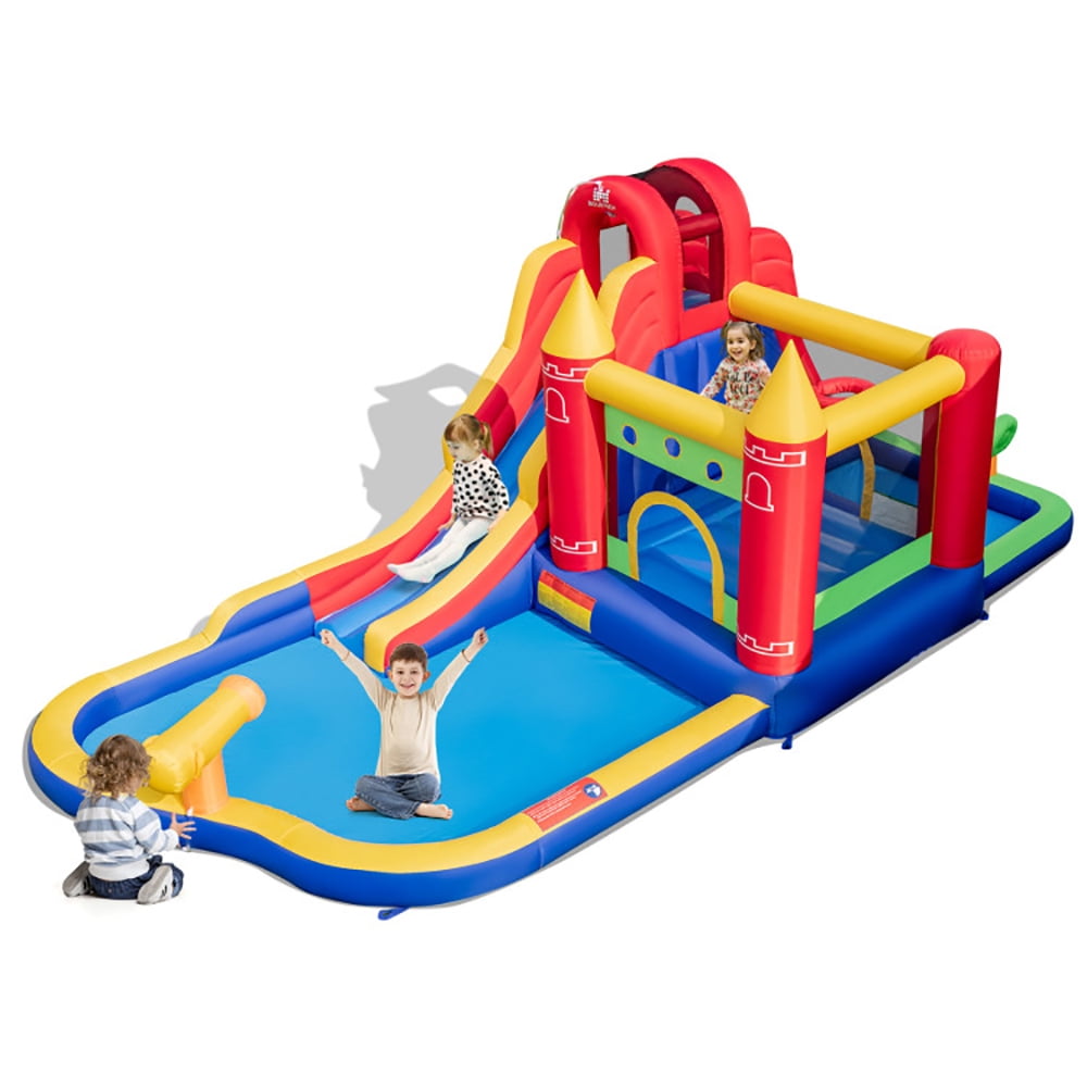 Aimee Lii 9-in-1 Inflatable Bounce Castle with Water Slide and Splash Pool without Blower, Water Slides Inflatables for Kids Aimee Lii 9-in-1 Inflatable Bounce Castle with Water Slide and Splash Pool without Blower, Water Slides Inflatables for Kids