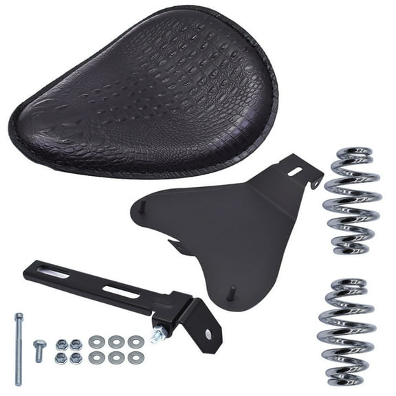 Black Motorcycle Spring Seat with Mounting Bracket Fit for Sportster Honda Yamaha Kawasaki Suzuki