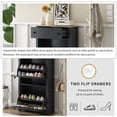 thumbnail image 3 of EUROCO 23.6"W Shoe Cabinet with 2 Flip Drawers and Wood Grain Top,Freestanding Shoe Racks Storage with Adjustable Panel, Shoe Rack Organizer Entrance Narrow Closet for Entryway Hallway,Black, 3 of 8