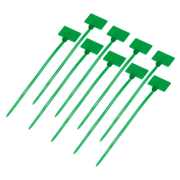 Uxcell 100pcs Marker Cable Zip Ties, 4 Inch Self-Locking Labels Zip Tie Wraps, Wire Tags Ties Straps for Indoor and Outdoor, 1/8",Green